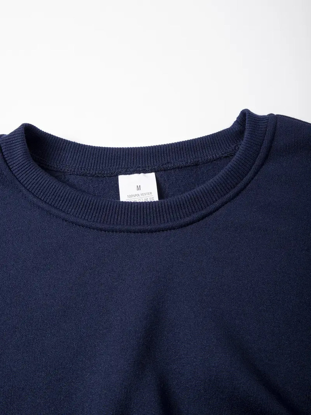 Autumn Winter Men'S Thickened Fleece Round Neck Sweatshirt JEEP Letter Print Loose Long Sleeve Pullover 4 Colors Available Soft Skin-Friendly Daily Commute Inner Outerwear All-Match Warm Casual Base Layer Top - Navy Color