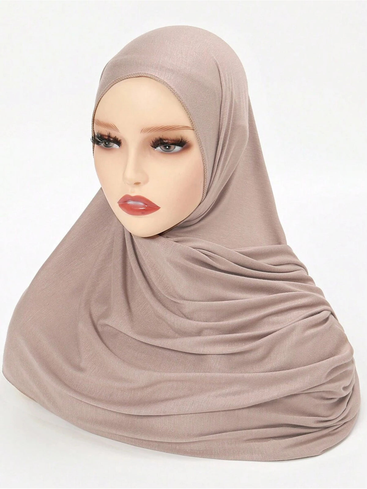 Women'S Jersey Headscarf - Soft, Breathable, And Secure Fit; a Modest Wrap Suitable for Daily Wear, Commuting, Wind, And Shielding - Khaki