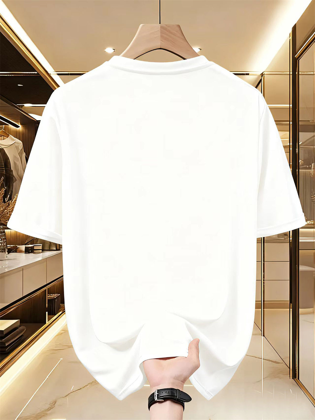 Men's 2026 New Arrival Short Sleeve T-Shirt - Soft Breathable Regular Fit Round Neck Tee with Five-Pointed Star Print, Suitable for Casual Attire, Outdoor Activities & Gym, Casual Athletic Shirt for All Seasons, Machine Washable for Males - White