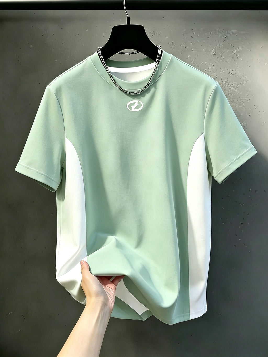Men's Casual Crew Neck T-Shirt, Color Block Contrast Design, Breathable Regular Fit for Daily and Formal Wear, Comfortable to Wear, Gift for Teens and Adults, Outdoor Activity Shirt, Sporty Style - Mixed colors