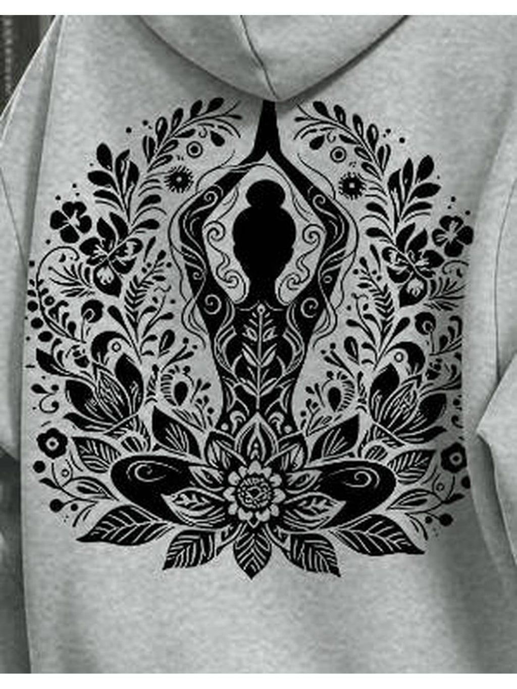 [Printed Design-Not Textured] Barcode Women'S Back Three Prints Hooded Sweatshirt Lotus Zen Printed Hoodie - Soft Casual Long Sleeve with Pockets, Comfortable for Women'S Daily Wear And Home, Streetwear - Mix Color 6