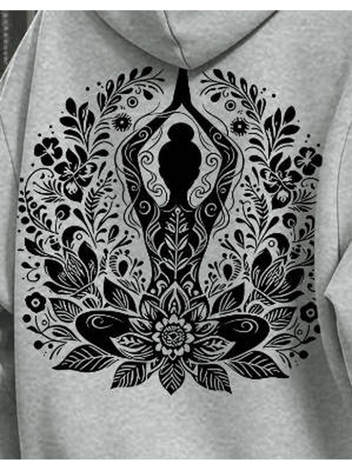 [Printed Design-Not Textured] Barcode Women'S Back Three Prints Hooded Sweatshirt Lotus Zen Printed Hoodie - Soft Casual Long Sleeve with Pockets, Comfortable for Women'S Daily Wear And Home, Streetwear - Mix Color 6