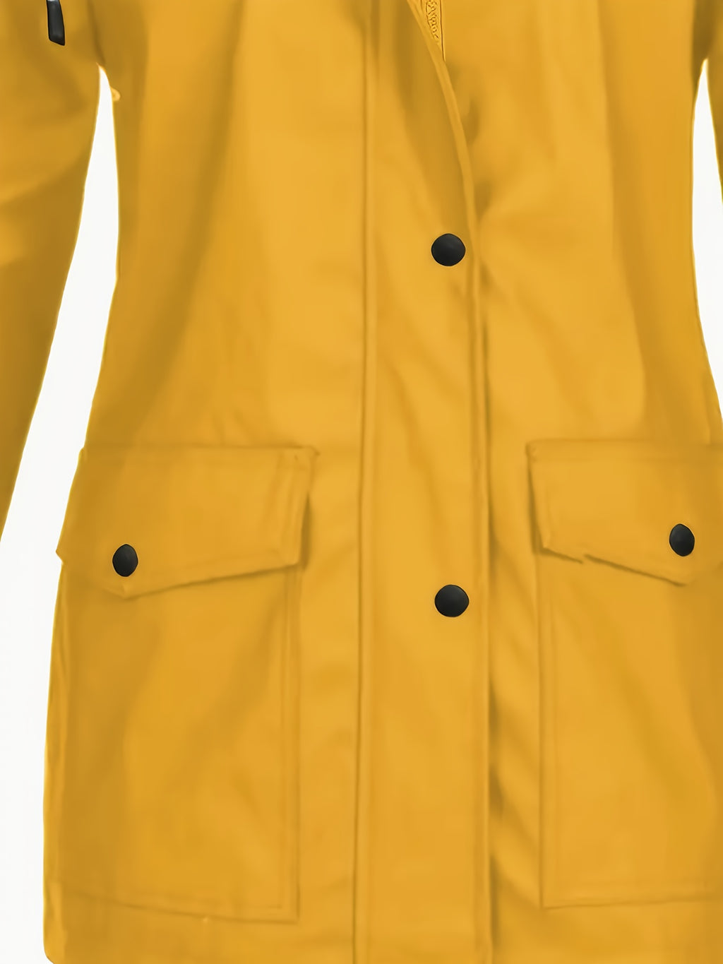 Women's Hooded Autumn/Winter Trench Coat - Yellow