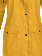 Women's Hooded Autumn/Winter Trench Coat - Yellow