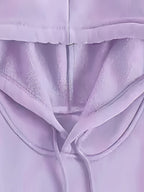 Genuine Women'S Summer Clothing, Snow White Wedding Theme Cartoon Pattern with Flowers And Text Decoration, Autumn Winter Fashion Fleece-Lined Hooded Sweatshirt, Women'S Printed Casual Elegant Top, Cute Top - Purple