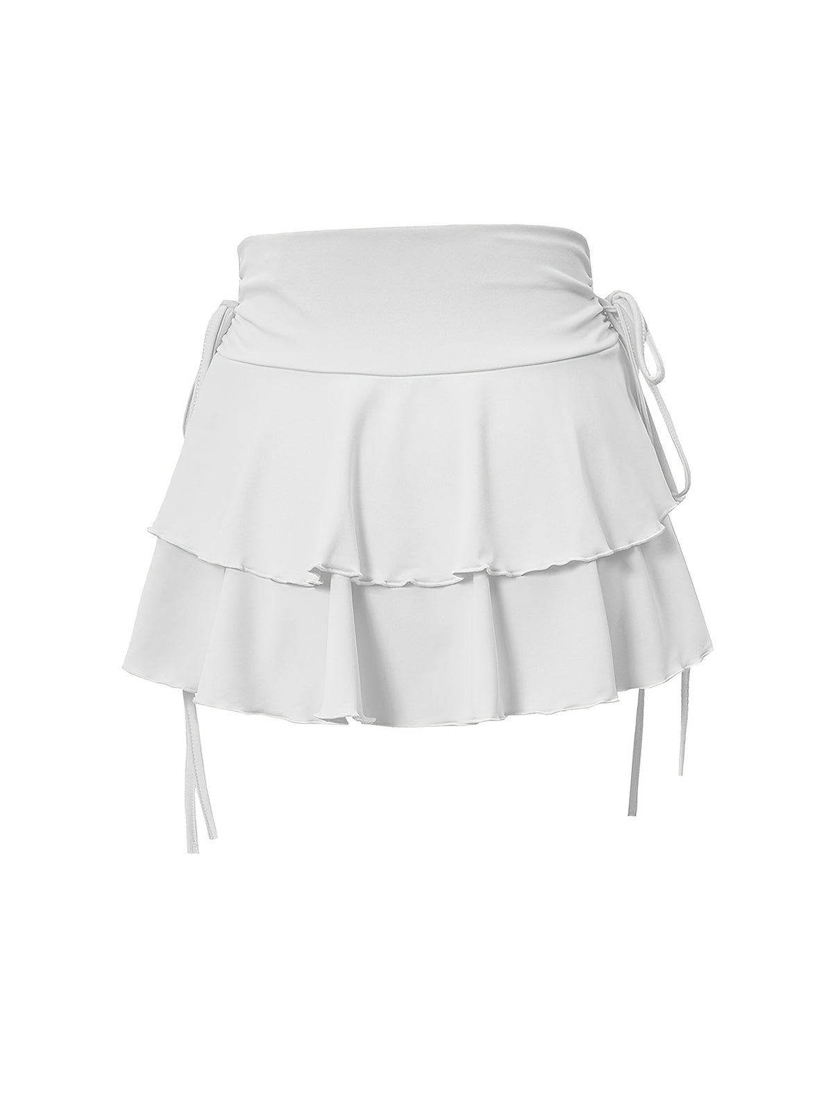 3pcs Set New Women'S Fashion Half Skirt with Ruffle Drawstring Elastic Short Skirt - Black White Red