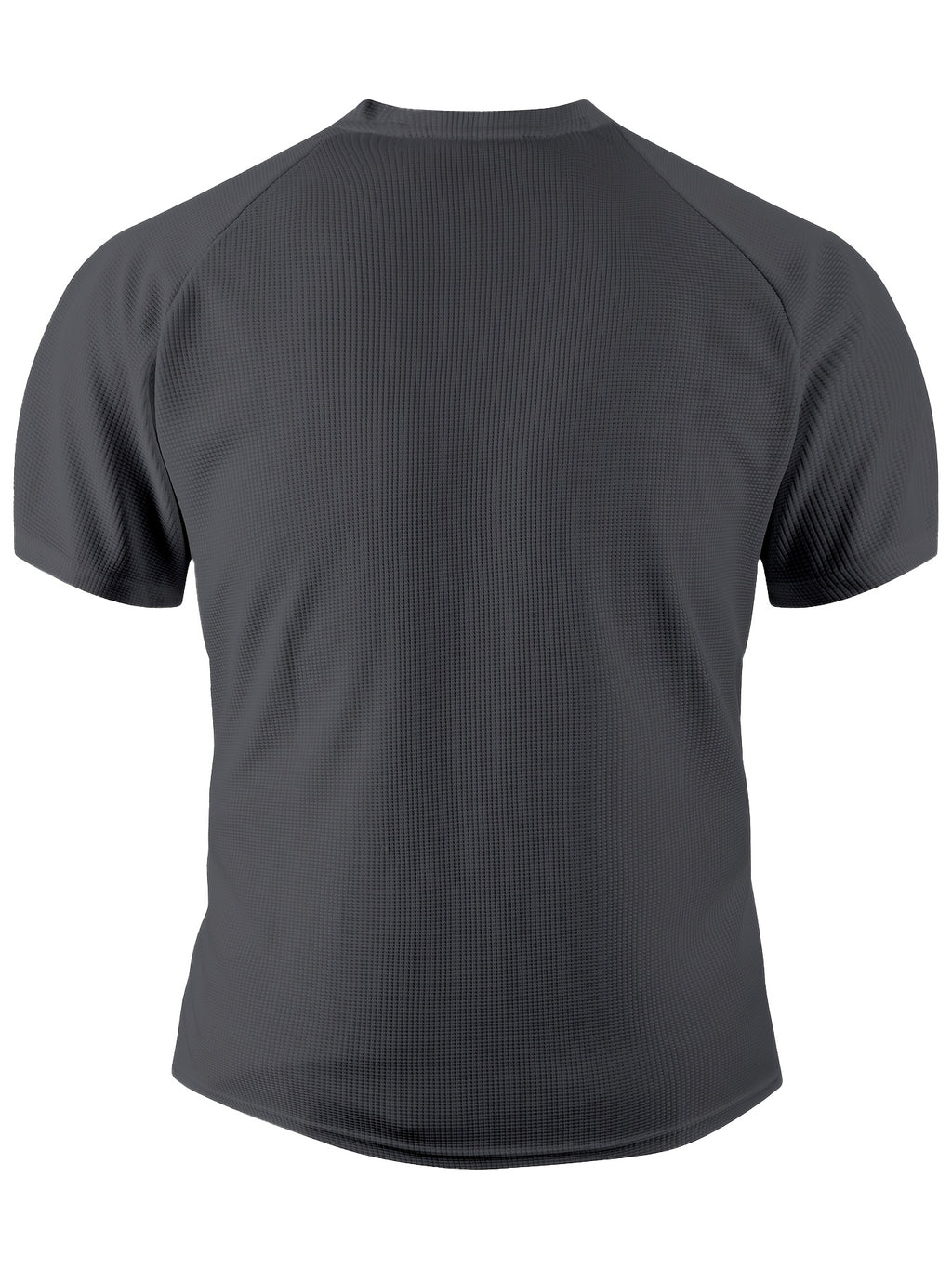 Men's Summer Collarless Casual Henley Shirt. Comfortable, Soft, and Breathable Fitness Business Fashion Polo Shirt - Space Gray