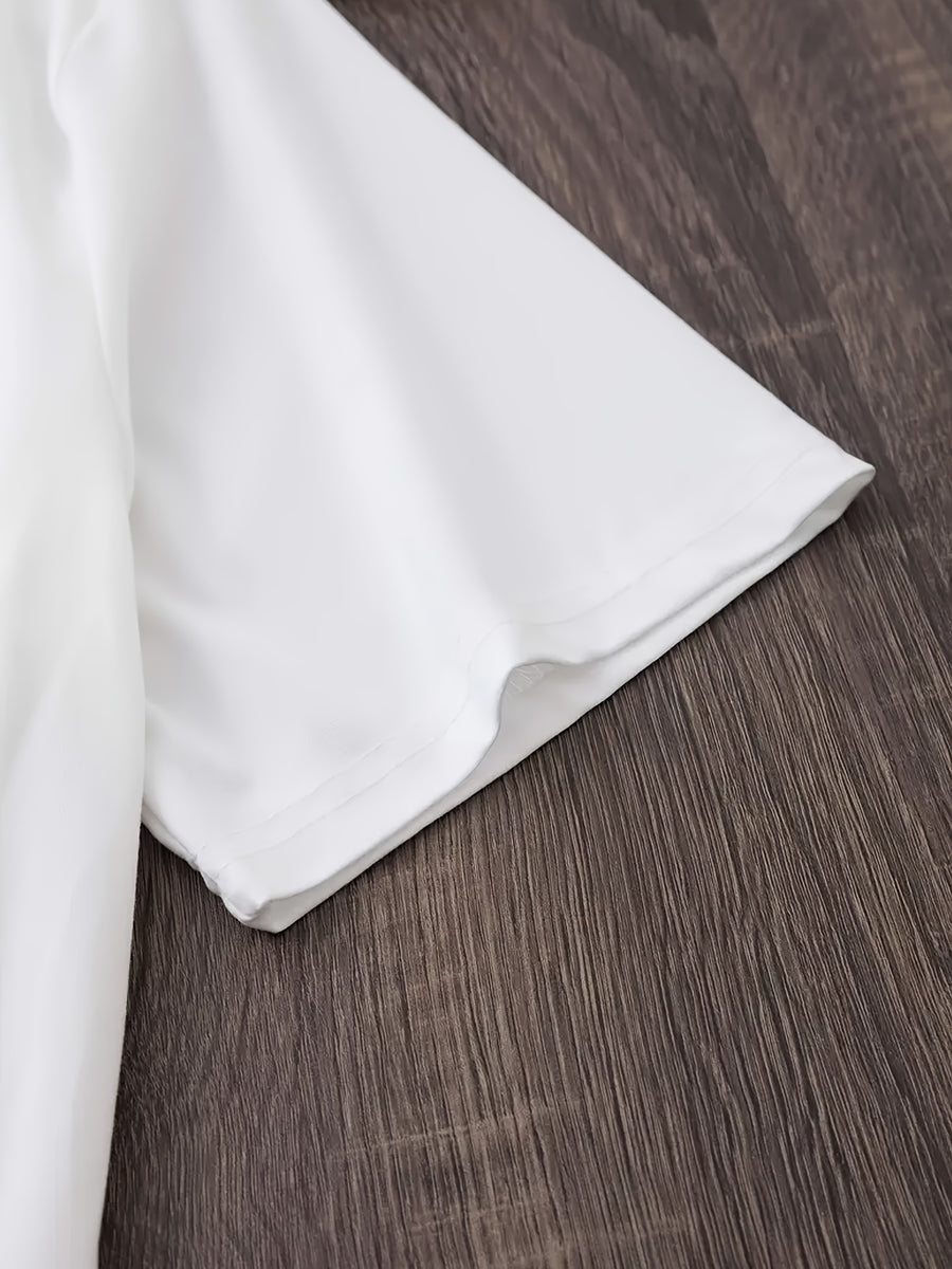 Summer Fashion Trend Top, Short-sleeve T-shirt - White