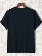 Sunny Energetic Orange Spiral Pattern Short Sleeve T-Shirt, Fresh And Fashionable, Suitable for Outdoor Activities And Daily Wear - Black