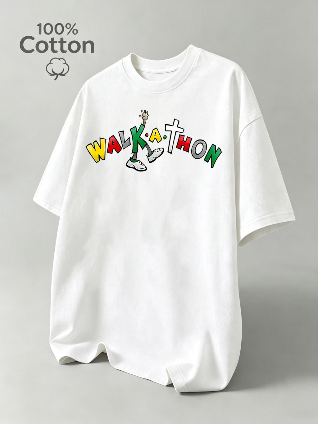 New Summer Cartoon Men's Casual Sport Fitness Pure Cotton Short-Sleeve Shirt, Moisture-Wicking and Sweat-Absorbing, Comfortable for Casual Streetwear and Outdoor Sports Fitness - White
