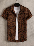 [Printed Design – Not Textured] New Men's Solid Color Casual Jacquard Shirt - Mixed colors