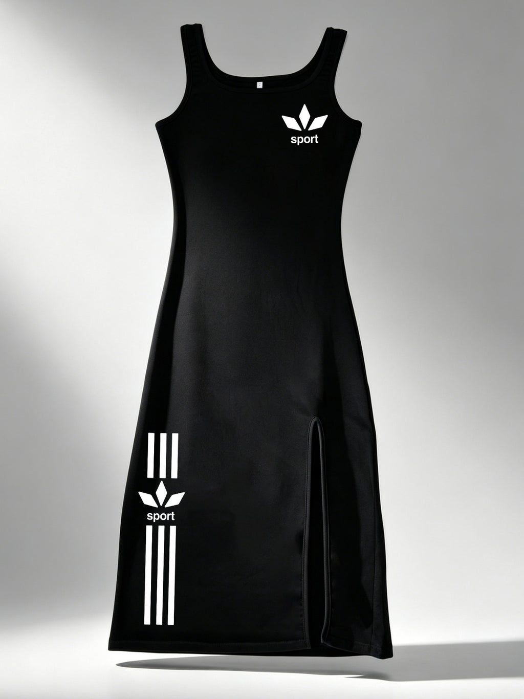 Midi Dress with Side Slit - A Stylish And Comfortable Women'S Dress - Black