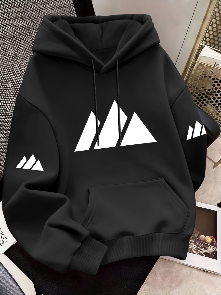 Women Mountain Ranges Graphic Hooded Sweatshirt, Casual Fashion Jacket, Sports Shirt Top, Outdoor Fashion Casual, 2026 New Daily Versatile Autumn And Winter Women Clothing - Black