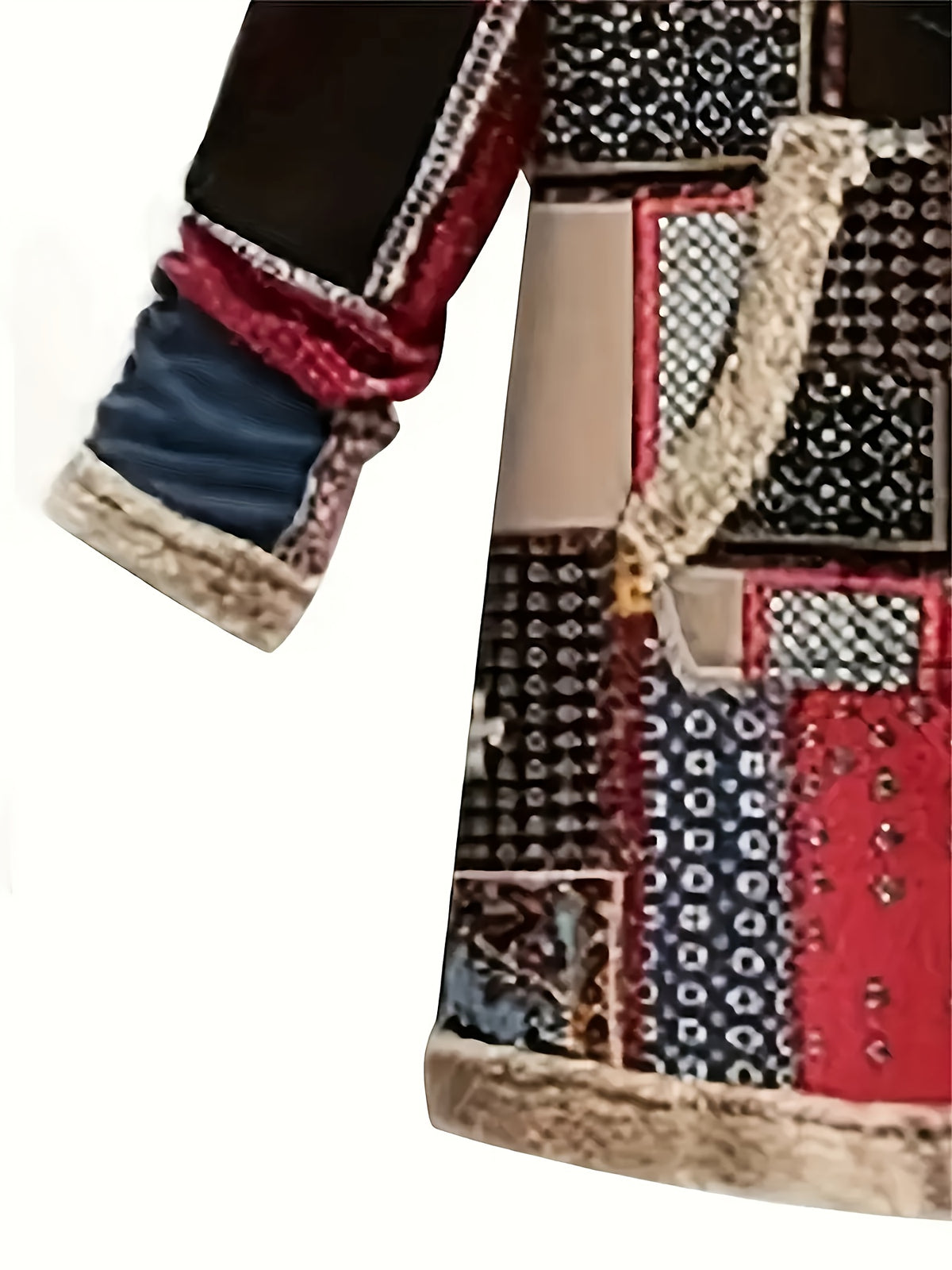 Plus Size - Plus Size - Oversized Coat, Plush Printed Hooded Sweatshirt, Top Outerwear - Mixed colors