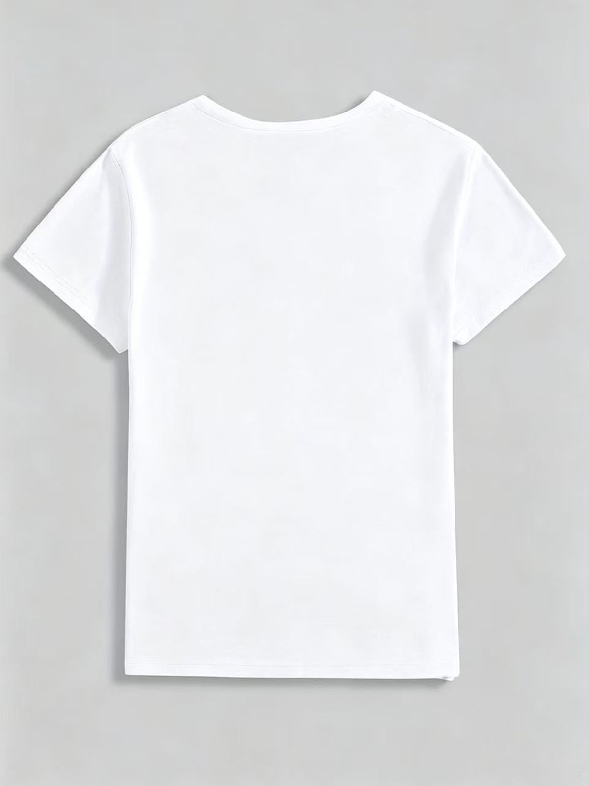[Printed Design - Not Textured] Women'S White Trendy Coquette Heart Print T-Shirt, Elegant Graphic Design, Soft Casual Daily Top - White 5