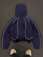 Men's Lightweight Hooded Zip-Up Jacket with White Drawstrings, Thin Style, Suitable for All Seasons, JK5689 - Purple