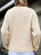 Women'S Thick Needle Sweater, Suitable for Autumn And Winter, Casual Warmth, Elegant And Versatile, Ideal for Holiday Parties. Long-Sleeved Shirt - Apricot