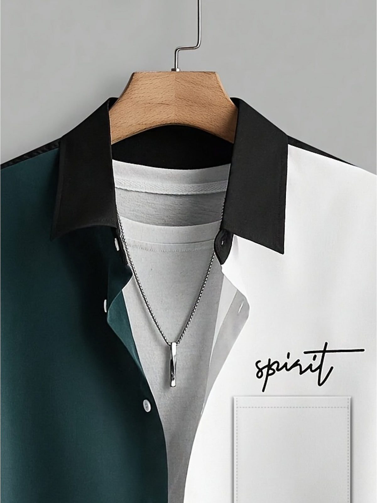 Men's Color-Block Short-Sleeve Button- Shirt, Casual Spirit Print Summer Top - Mixed colors
