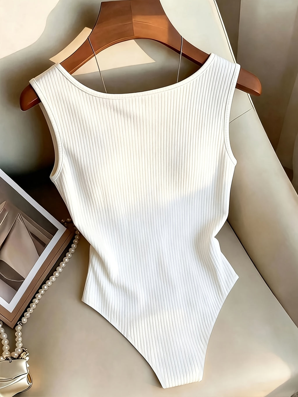 Directional Casual Pleated Ruffled Pouch Striped Golden Button Decor Women'S Elegant Tight Top - White