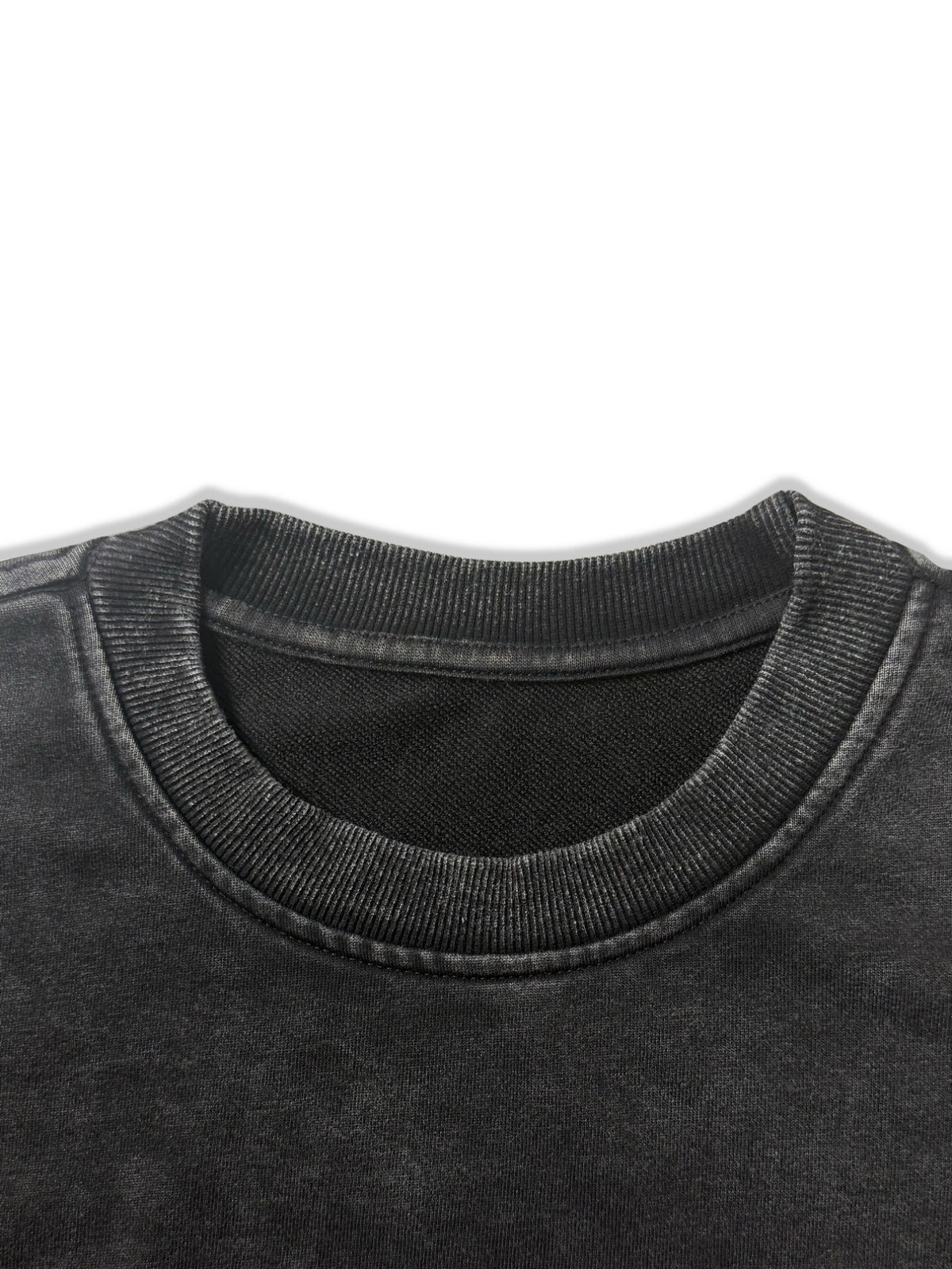 Drawing Printed Casual Retro Men's Washed Round Neck Sweatshirt for Autumn and Winter - Deep Grey