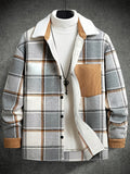 Pearson OBM Men's Fashion Versatile Plaid Jacket - Light Grey