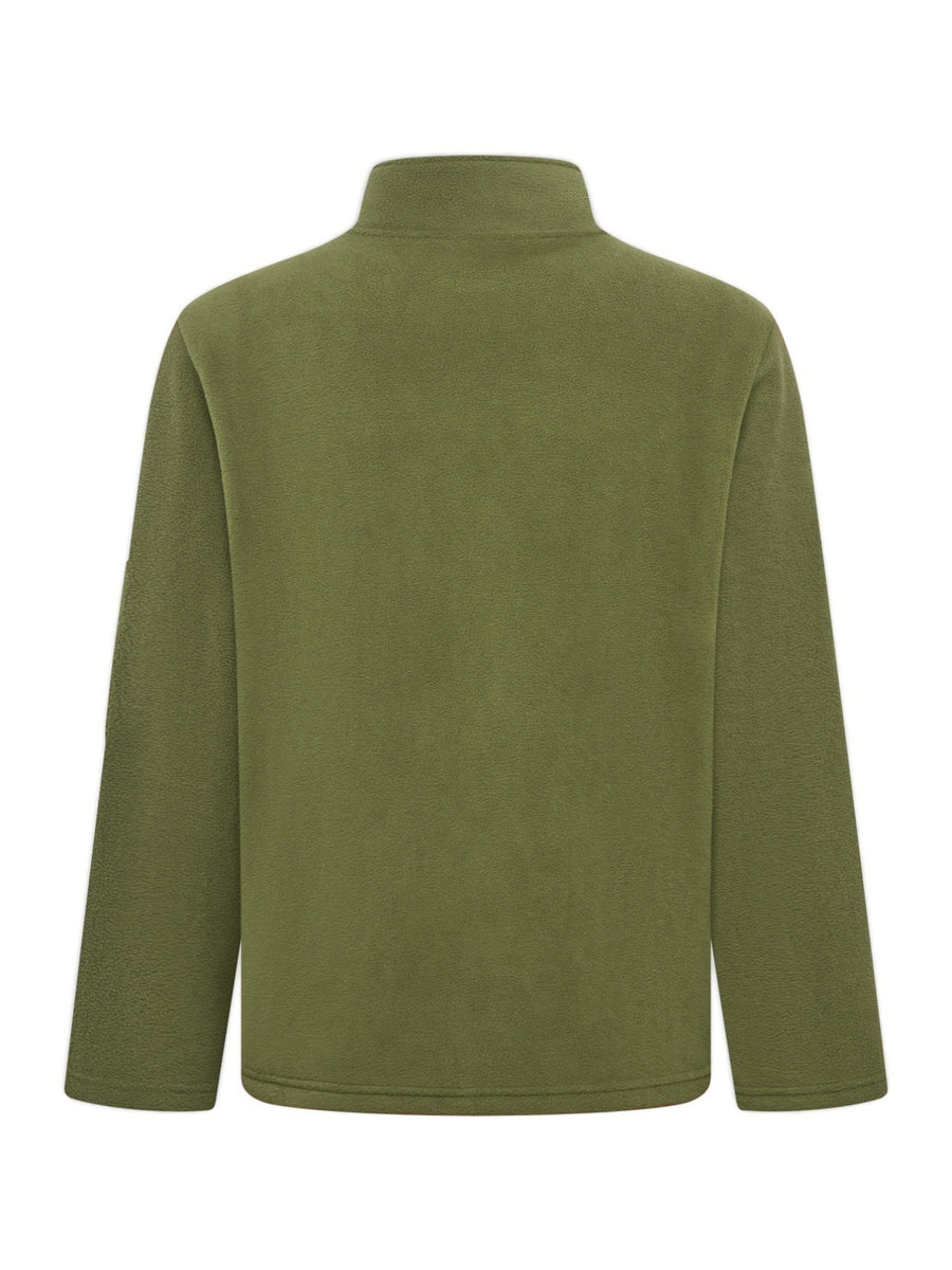 Men'S Autumn Winter Trendy Outdoor Fleece Jacket, Easy Deer Head Print Design, Multi-Zipper Storage Pockets, Suitable for Middle-Aged And Young Adults, Mountaineering Fishing Daily Commuting All-Match Cargo Jacket Top - Military Green