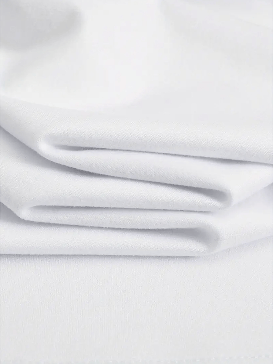 Women'S Short-Sleeved Crew Neck T-Shirt - Breathable Letter Print Top, No Bra Pad Design Suitable for Size S And Daily Casual Wear, Machine Washable Crew Neck Shirt Elegant Special Line Shirt, Essential for Daily Wear - White