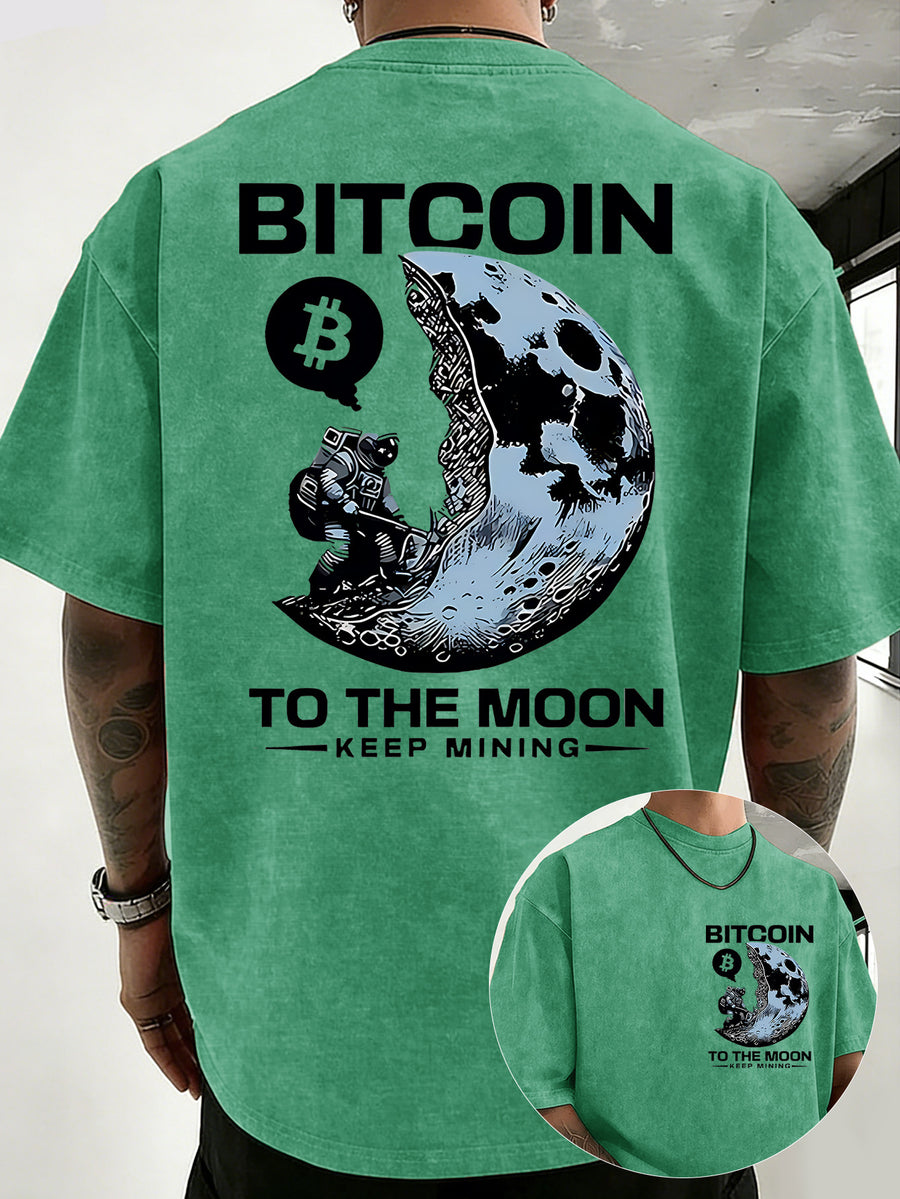Vintage Distressed Mineral Washed T-Shirt for Young Adults, Street Style Loose-Fit Pure Short Sleeve Top, Fashionable Outdoor and Daily Wear - Green