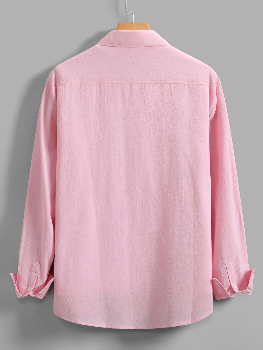 Men'S Casual Shirt - Pink Color
