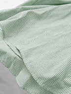 Korean-style Spring/Autumn Thin Fashionable Trendy Cool and Handsome Men's Healing Cartoon Print Long Sleeve Thin Striped Loose Fit Casual Shirt - Light Green