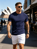 3pcs Set Spring Summer Fashion Athletic Short Sleeve Men'S Top Summer New Breathable Casual Comfortable Versatile Trendy Outerwear T-Shirt - Mixed Color 10