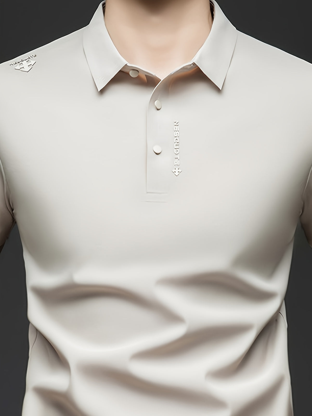 Men'S Summer Short Sleeve Polo Shirt, 3D Structured Collar, Durable And Non-Collapsing, Neckline And Shoulder Line Shaping, Moisture Wicking And Breathable, Non-Sweaty for Long Sitting - SINBOS - Warm White
