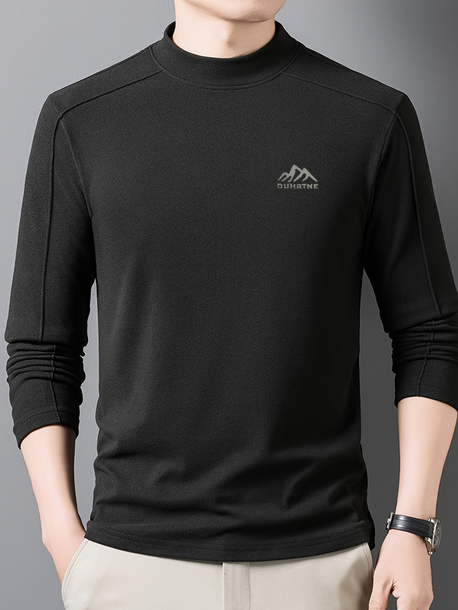 Minimalist Urban Velvet Base Layer for Warmth and Urban Casual Style - Black
