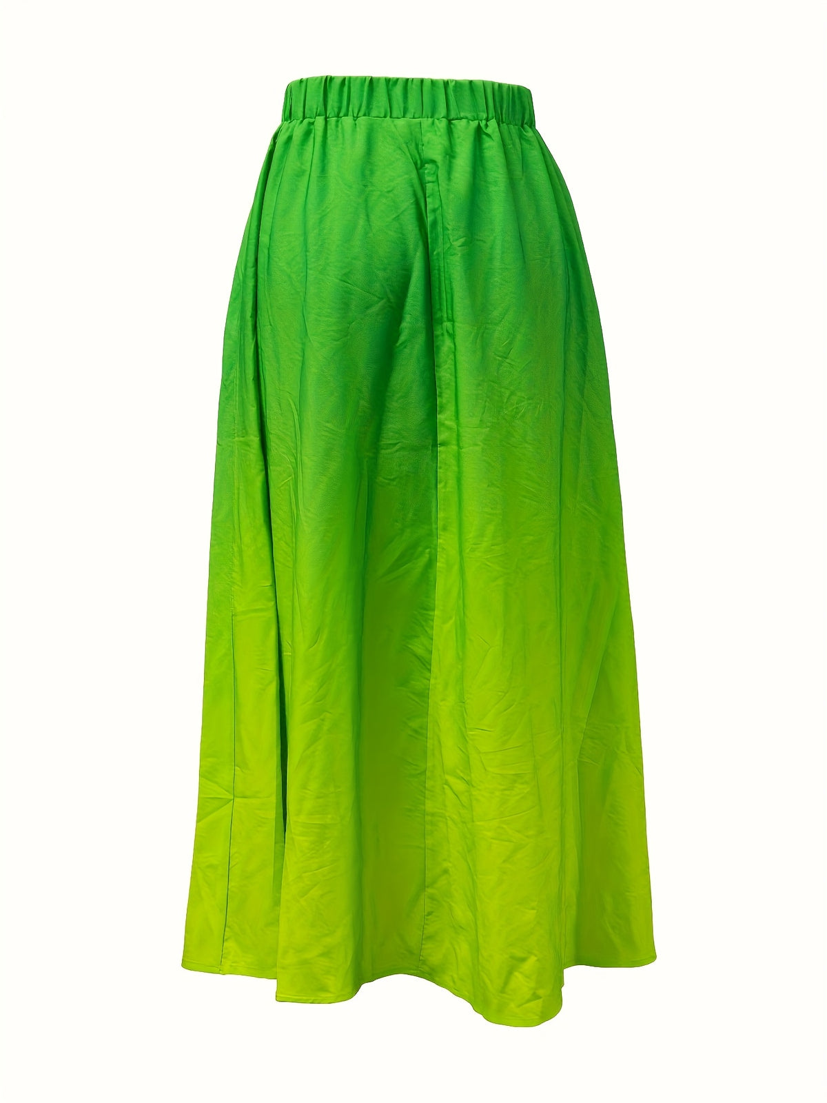 Fashionable and Elegant Women's Clothing, Pure Gradient Color, Elegant Loose-fit Skirt - Green-yellow Gradient