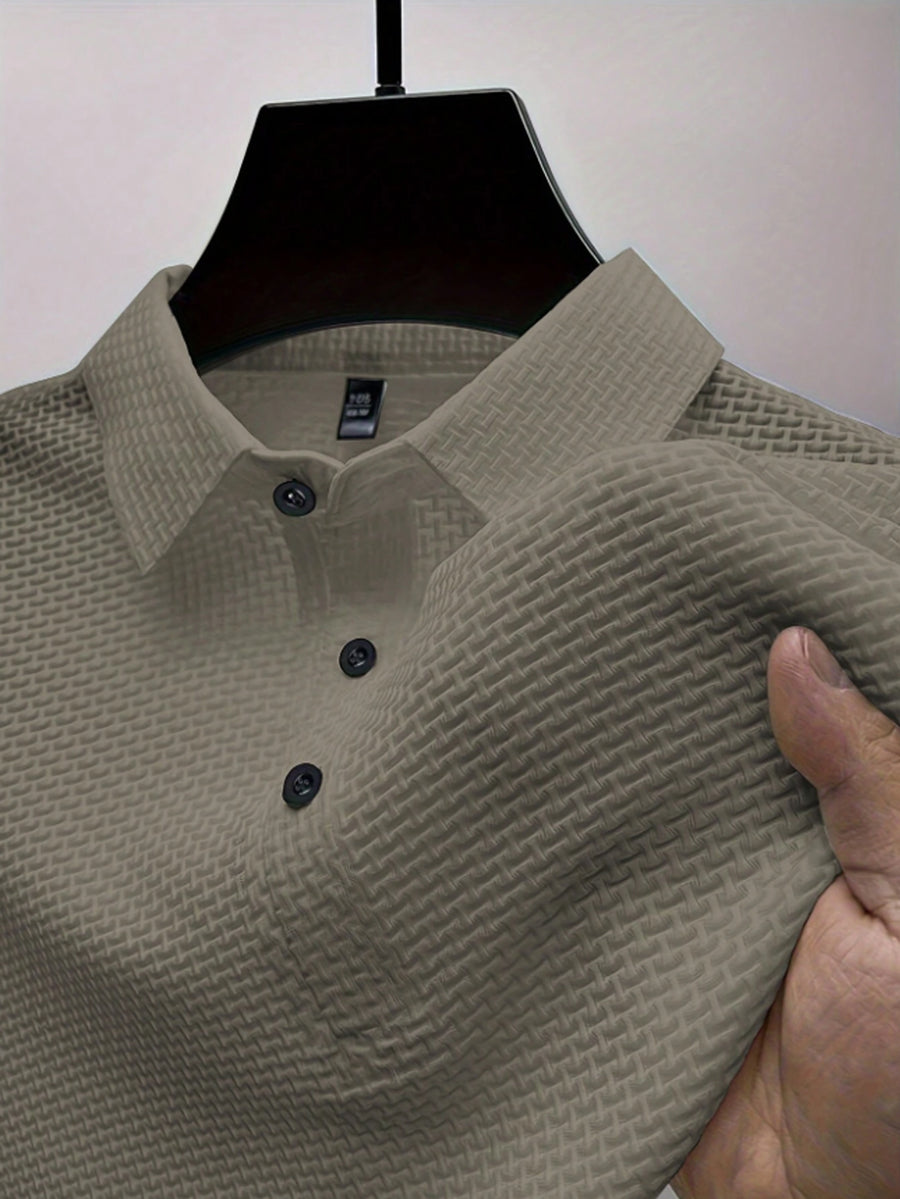 Men'S Summer Style Polo Shirt - Short Sleeve Breathable, Fashionable Beach Vacation Sport Casual Commute Golf Fishing Camping Gift for Boyfriend Husband - Khaki