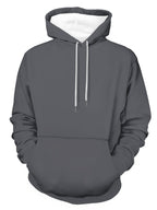 Men's Long Sleeve Pullover Hoodie, Solid Dark Gray, Regular Fit, Drawstring Hood, Ribbed Cuffs and Hem, Front Pocket, Polyester, Casual, for Daily Wear Weekend Leisure, Spring and Autumn - Mixed colors