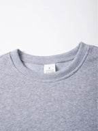 Men'S Crew Neck Sweatshirt 2-Pc, Fleece-Lined And Thickened Sweatshirt, Men'S Casual And Fashionable Top, Can Be Worn Inside Or Outside, Stylish Small Horse Logo Pattern - Light Grey