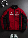 2026 Autumn/Winter New Men'S Color-Blocked Retro Stand-Up Collar Jacket Letter Street Trendy Jacket Regular Edition Fashionable Dressing Suitable for Multiple Scenarios Versatile Single Item - Red