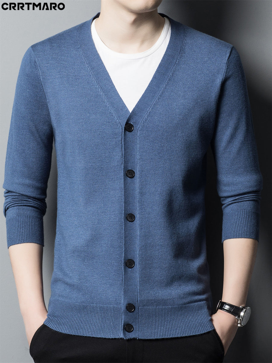 Men's Knit Cardigan, Warm Casual Long Sleeve Top for Fall and Winter - Blue