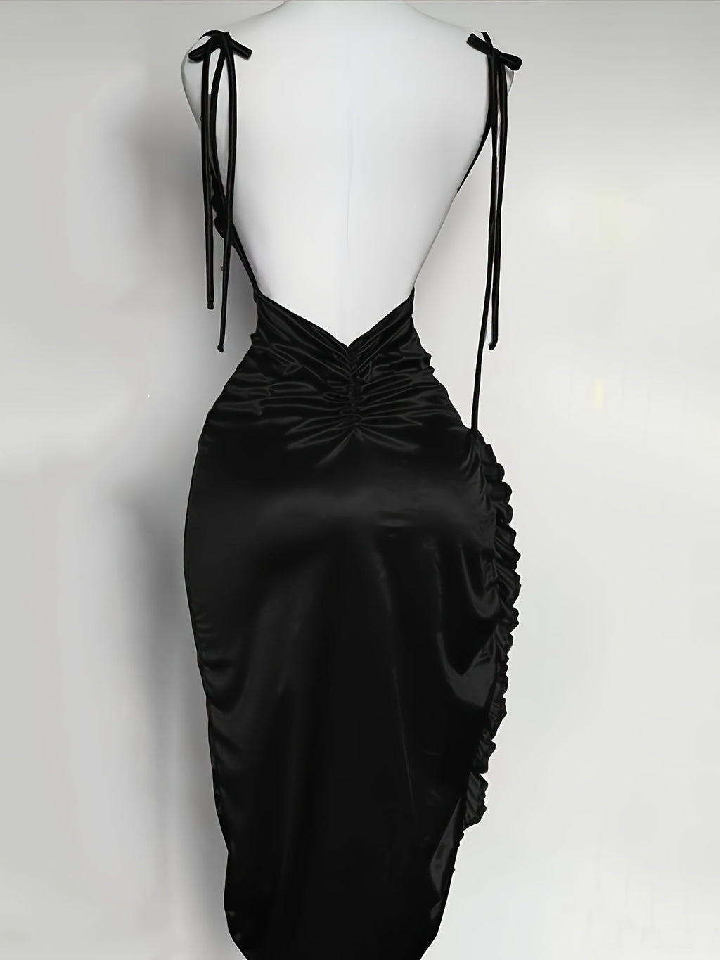 Y2K Asymmetrical Ruffle Dress, Suitable for Vacation Dresses, Easter Beachwear, Hawaiian Music Festival, Tropical Vacation Outfits, Christmas, Thanksgiving, New Year's Eve Party Dress, Niannian - Black
