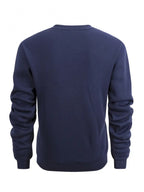 Men'S Crew Neck Sweatshirt 2-Pc, Fleece-Lined And Thickened Sweatshirt, Men'S Casual And Fashionable Top, Can Be Worn Inside Or Outside, Stylish Small Horse Logo Pattern - Black+Navy Blue