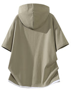 Men'S Hooded Short Sleeve T-Shirt, Athletic Style Short Sleeve, Casual Summer Cool Top - Gray Green