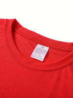 Men'S Summer Trendy Casual T-Shirt, Featuring Creative Print Designs, Easy And Comfortable, Solid Color Short-Sleeve T-Shirt, Perfect for a Cool And Comfortable Summer, Made from Breathable Fabric - Red
