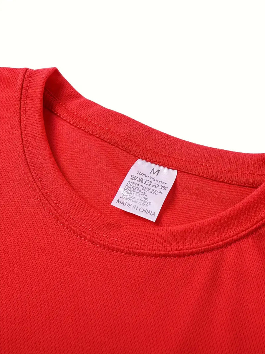 Men'S Summer Trendy Casual T-Shirt, Featuring Creative Print Designs, Easy And Comfortable, Solid Color Short-Sleeve T-Shirt, Perfect for a Cool And Comfortable Summer, Made from Breathable Fabric - Red