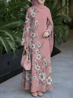 New 2026 Special Collection, Muslim Robe Style, Muslim Women'S Long Dress, Middle Eastern Traditional Cultural Costume, Suitable for Malaysian Women'S Wear, Middle Eastern Women'S Fashion Retro Artistic Style - Mixed colors