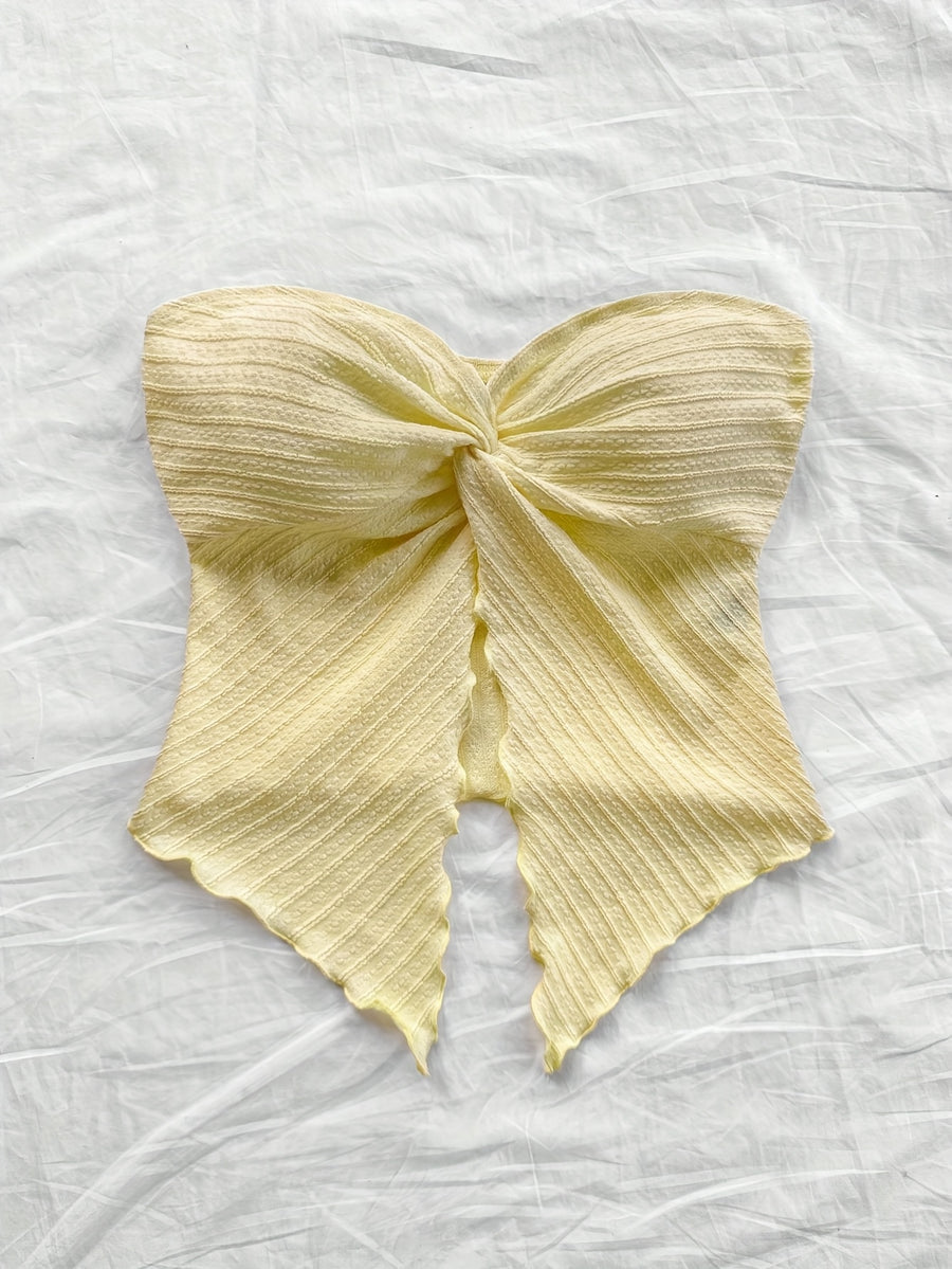 Vacation Style Mustard Yellow Textured Top - Yellow