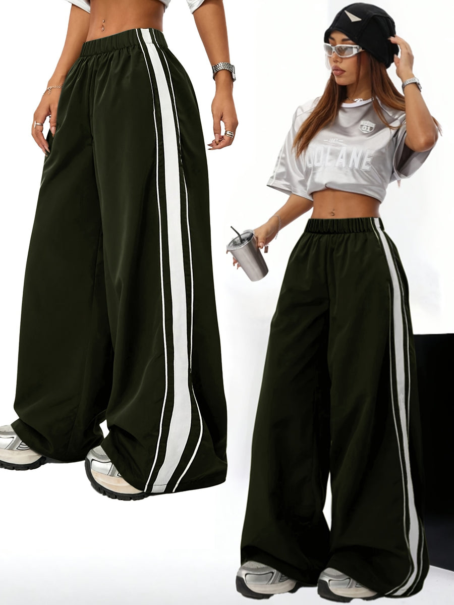 9362# Elegant Versatile Solid Color Casual Women'S Workwear Pants - Olive Green