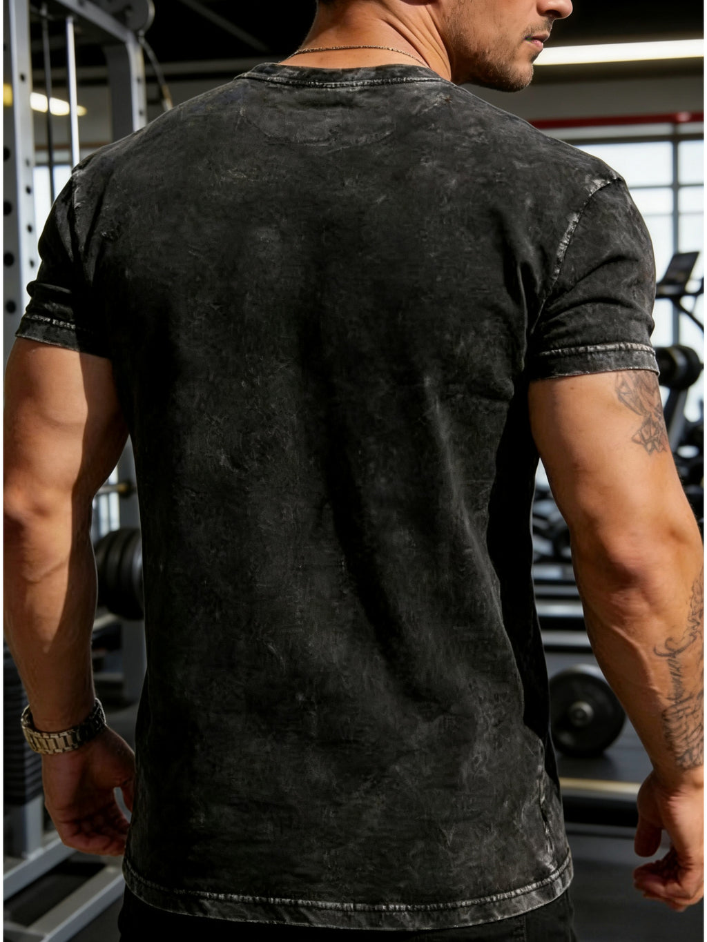 2pcs European and American Style Minimalist 100% Pure Cotton T-Shirt - Dark Gray Vintage Washed Effect - Regular Fit Top - Unisex Daily Streetwear Casual Shirt - Summer Comfort Style, Easy to Style, Distressed Design, Medium Stretch Fabric - Dark Gray