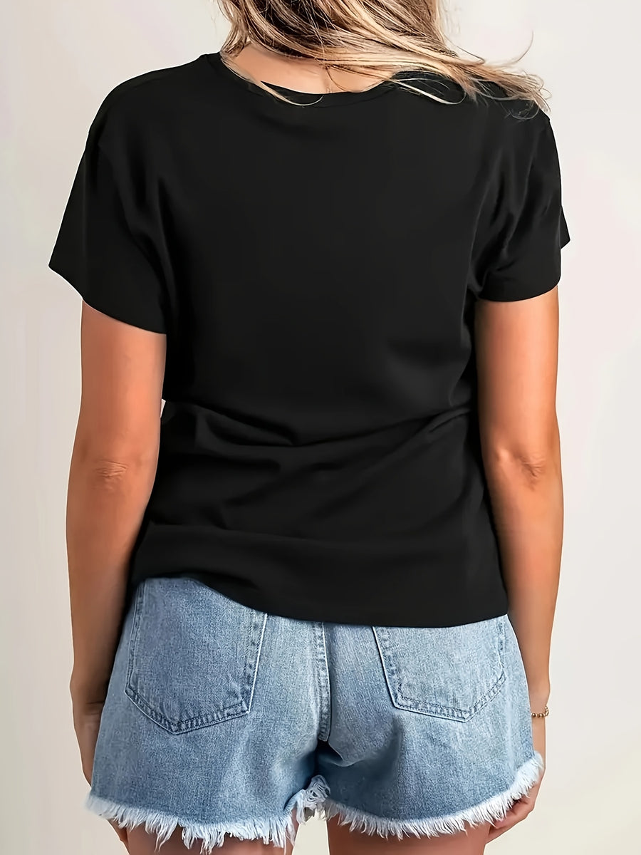 Women's Casual Short Sleeve T-Shirt - Black