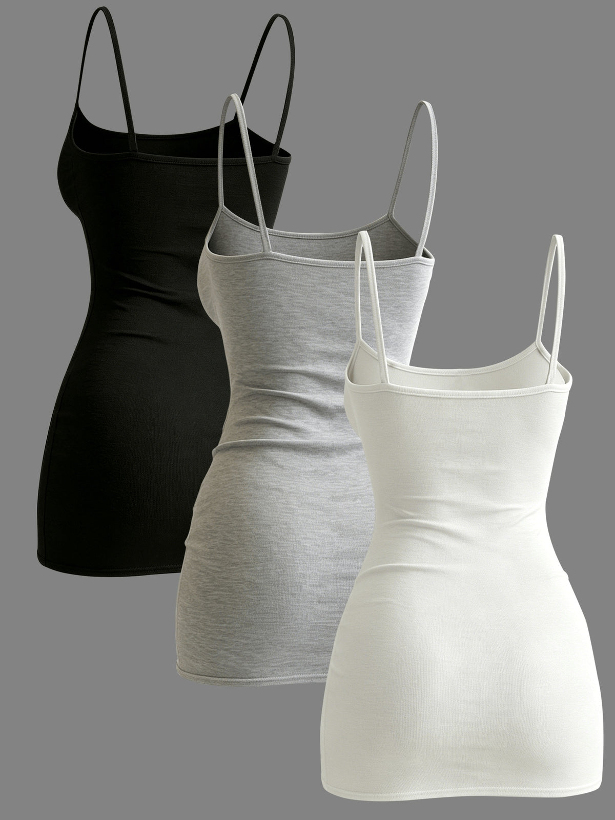 3pcs Women'S Easy Fashion Casual Dresses - White+gray+black